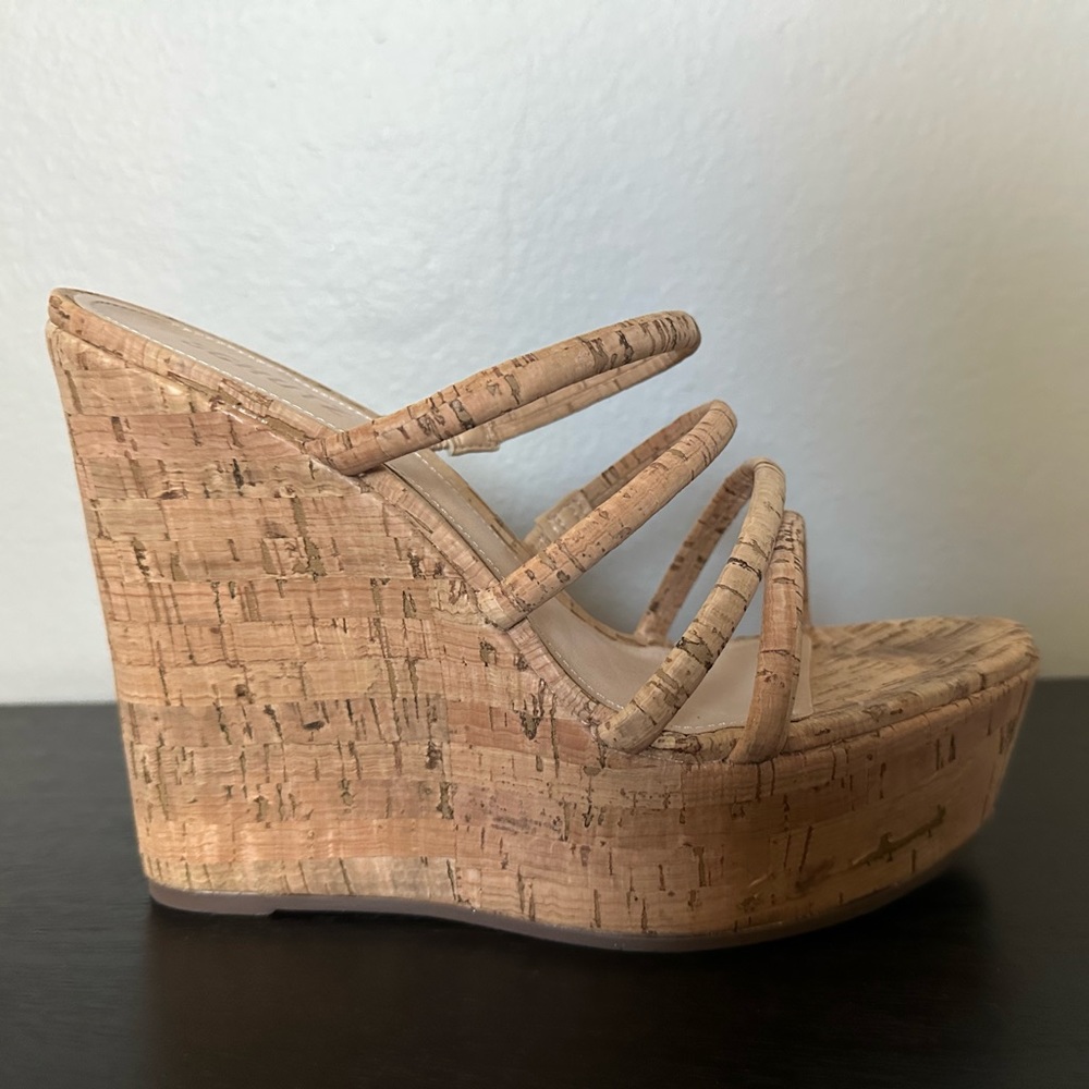 Shutz size 10 cork wedge heel